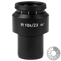 Okular PL 10x/23 Br. foc. mit Gefügevergleichsplatte 