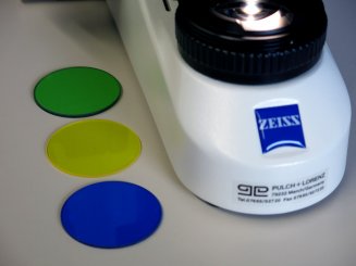 Farbfiltersatz blau, grün, gelb, d=45x1,5 für Primo 