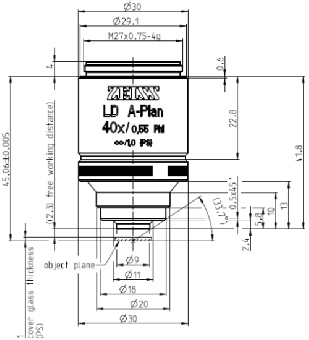 ZEISS Objektiv LD A-Plan 40x/0,55 Ph1 M27 