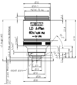 ZEISS Objektiv LD A-Plan 40x/0,55 Ph2 M27 