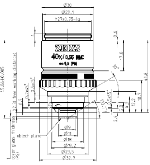 ZEISS Objektiv LD A-Plan 40x/0,55 iHMC M27 