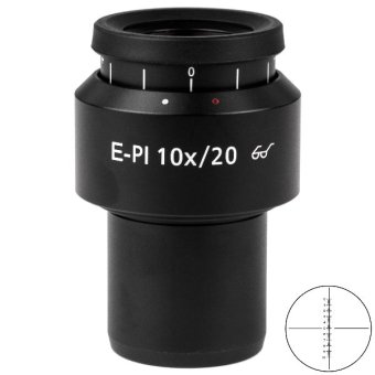 Okular E-PL 10x/20 Br. foc. mit Strichkreuz-Mikrometer 10:100 