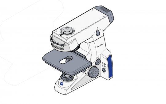 Mikroskop Stativ Axiolab 5, DL/FL, 3 Kanal FL-LED 5x H, Trieb links 